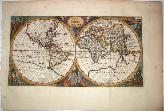 CLUVERIUS, Philippe., Typus Orbis Terrarum., antique map, old maps