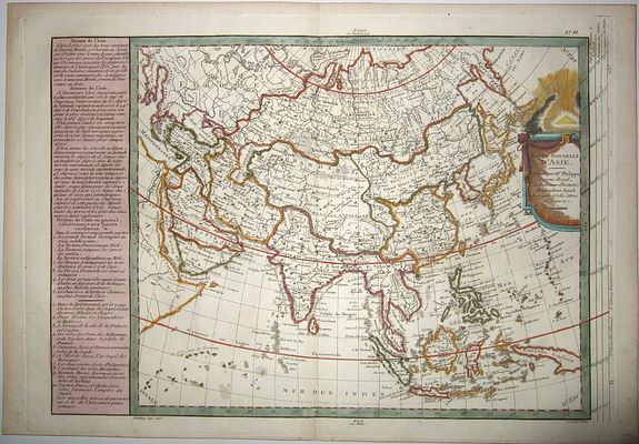 MOITHEY. , CARTE NOUVELLE D'ASIE. . . , antique map, old maps