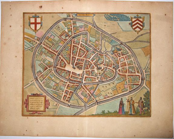 BRAUN / HOGENBERG. , Lier - Lira, elegans et amoenum Brabantiae Opp: adeo, Ut multorum huius tractus nobilium in ocio degentium, a curise turba, iundissimus sit recessus., antique map, old maps