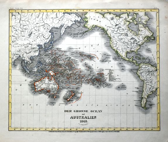 MEYER, J., Asiatischer Archipel und Neu Holland 1847 / Der Grosse Ocean und Australien 1849., antique map, old maps