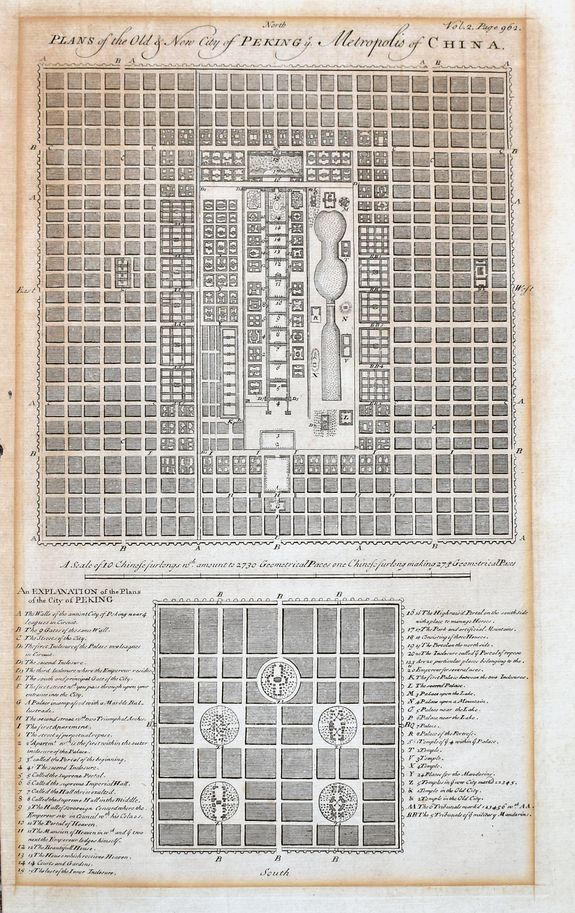 BOWEN, E., Plans of the Old & New City of Peking ye Metropolis of China., antique map, old maps