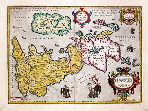 ORTELIUS, Abraham., Brittanicarum Insularum Typus. 1595., antique map, old maps