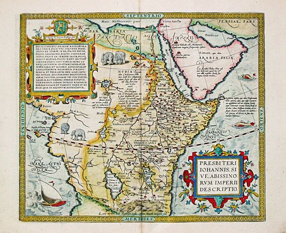 ORTELIUS, Abraham., Presbiteri Iohannis, Sive Abissinorum Imperii Descrptio., antique map, old maps