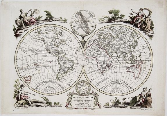 ZATTA, A., IL Mappamondo o sia Descrizione Generale del Globo., antique map, old maps