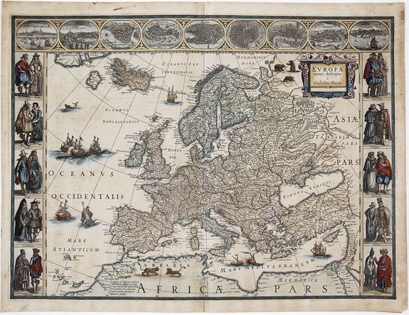 BLAEU, W. J., Europa recens descripta a Guilielmo Blaeuw., antique map, old maps