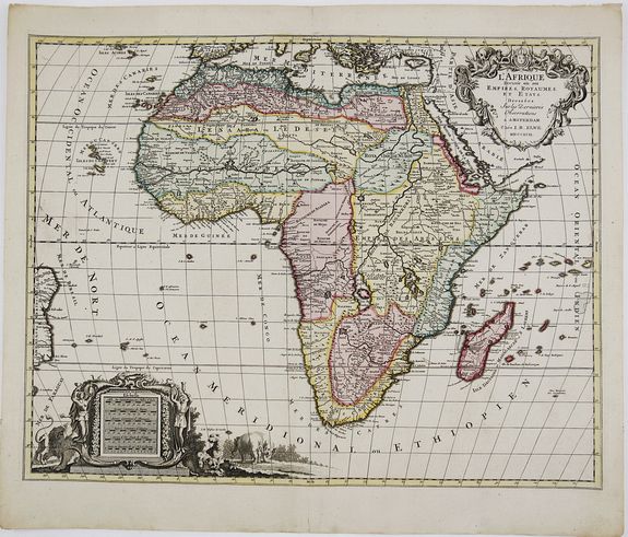 ELWE, J. B., L’Afrique Divisee en Ses Empires, Royaumes, et Etats, Dressees. . ., antique map, old maps