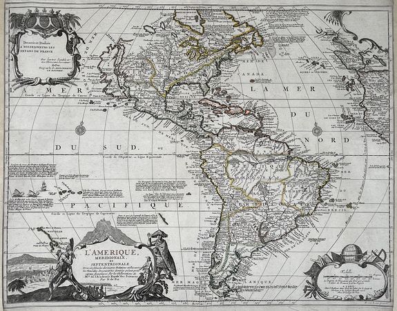 DE FER, Nicolas / LOON, H. van., L'Amerique, Meridionale, et Septentrionale., antique map, old maps