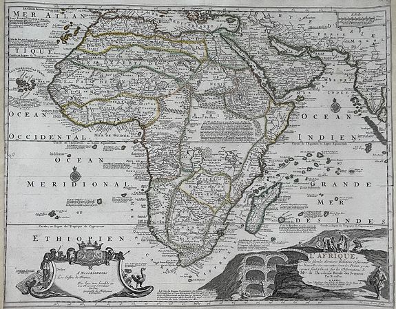 DE FER, Nicolas, after LOON, H. van., L'Afrique, Dresse selon les dernieres Relations. . ., antique map, old maps