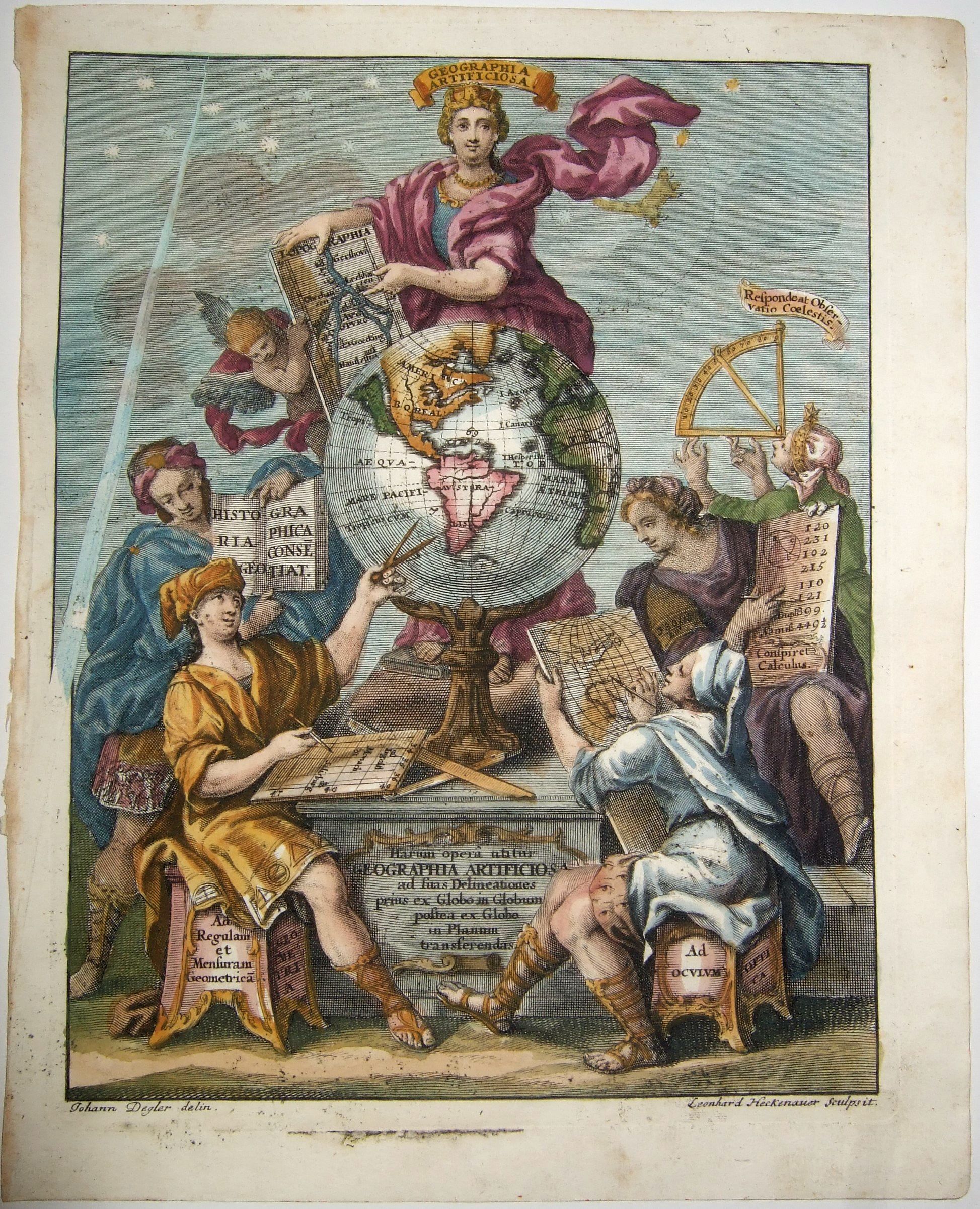 SCHERER, Heinrich., GEOGRAPHIA ARTIFICIOSA., antique map, old maps