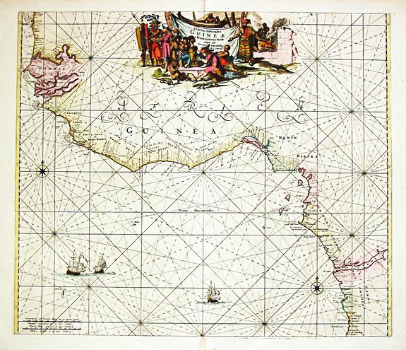 OTTENS, Reinier and Joshua., Tractus Littorales Guinea a promontorio Verde., antique map, old maps