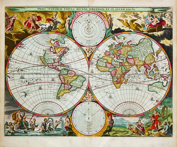 VISSCHER, N. / B. Stoopendaal., [ Orbis Terrarum Tabula Recens Emendat et in Lucem Edita. , antique map, old maps