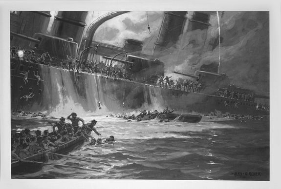 STOEWER, Willy., [ World War I maritime submarine warfare., antique map, old maps