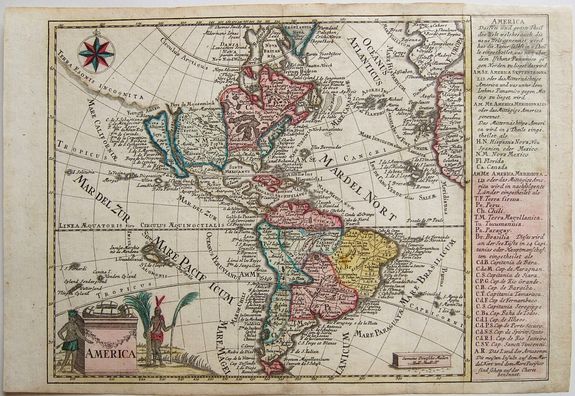 PROBST, Johann Michael., AMERICA ., antique map, old maps