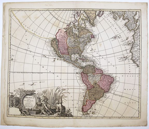 VALK, P.E., America Aurea Pars Altera Mundi Auctoribus Gerardo et Leonardo Valk. . ., antique map, old maps