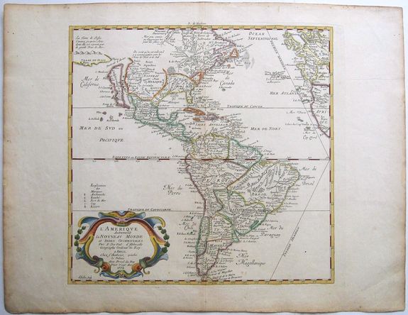 DU VAL, P., L'Amerique Autrement Le Nouveau Monde et Indes Occidentales . . . 1664., antique map, old maps