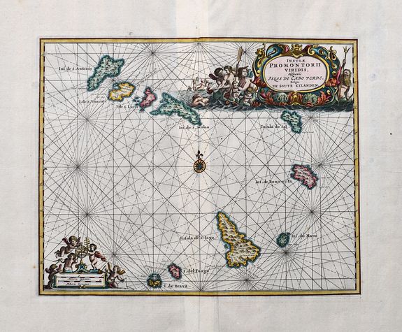 OGILBY, J., Insulae Promontorii Viridis, Hispanis, Islas de Cabo Verde, Belgis De Soute Eylanden., antique map, old maps