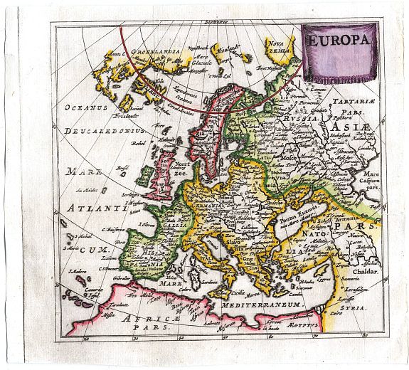 CLUVER., Europa., antique map, old maps