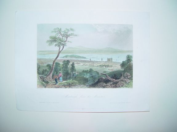 VIRTUE,G. / BARTLETT, G., Montreal from the Mountain (Montreal, Vu de la Montagne), antique map, old maps