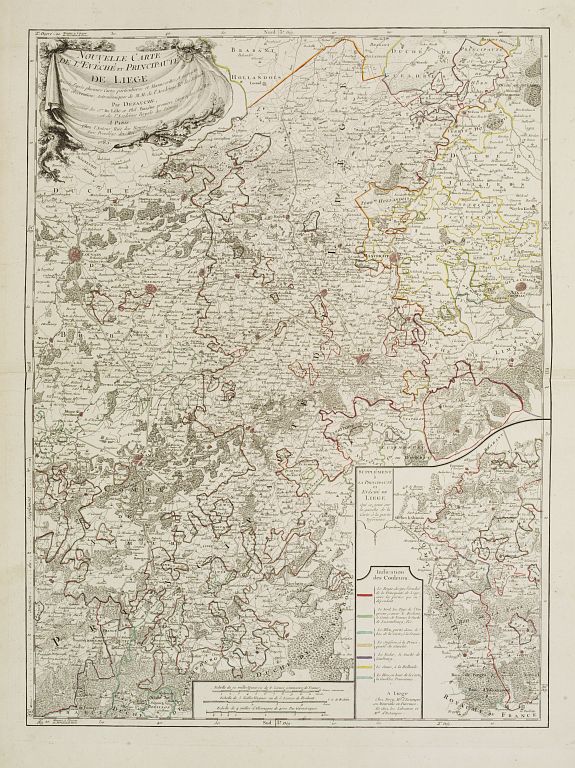 Dezauche, LIEGE,, antique map, old maps