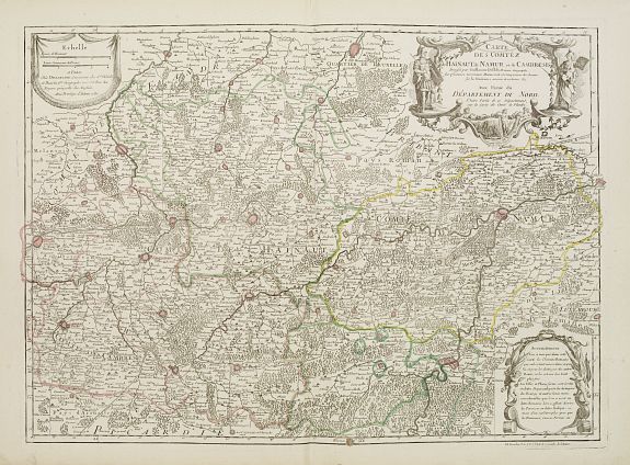 Dezauche., BELGIUM., antique map, old maps