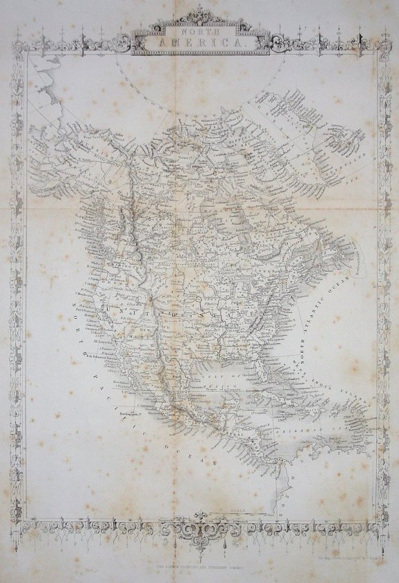 RAPKIN, J., North America., antique map, old maps
