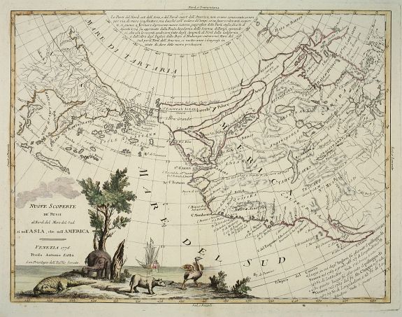 ZATTA, Antonio, Nouve Scoperte de' Russi al Nord Del Mare del Sud si nell' Asia, che nell' America., antique map, old maps