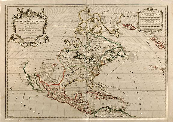 Jaillot, A.H., Amerique Septentrionale divisee en ses Principales Parties, antique map, old maps