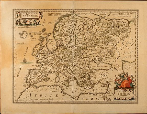 Janssonius, J., Europam sive Celticam veterem. Sic Describere conabur Abrahamus Ortelius, antique map, old maps