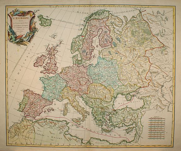 VAUGONDY,R., L'Europe divisée en ses principaux Etats?, antique map, old maps