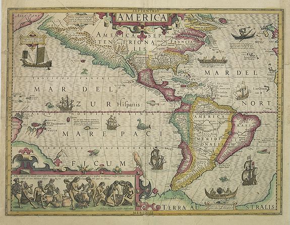 MERCATOR, G. / HONDIUS, J., America., antique map, old maps
