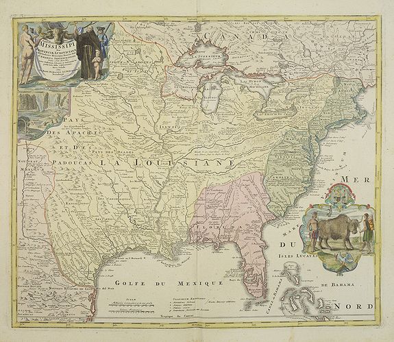 HOMANN,J.B., Amplissimae Regionis Mississipi,.. Provinciae Ludovicianae.., antique map, old maps
