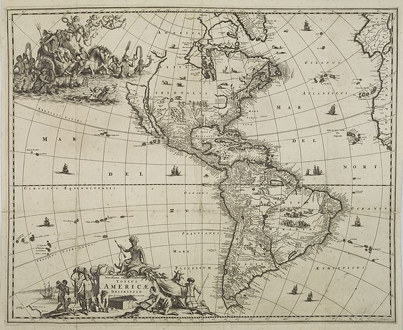 VAN MEURS, J., Novissima et Accuratissima Totius Americae Descriptio?, antique map, old maps