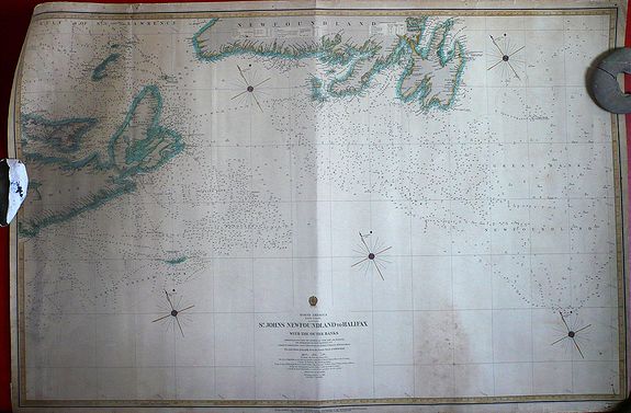 Admiralty, St. Johns Newfoundland to Halifax with the Outer Banks., antique map, old maps