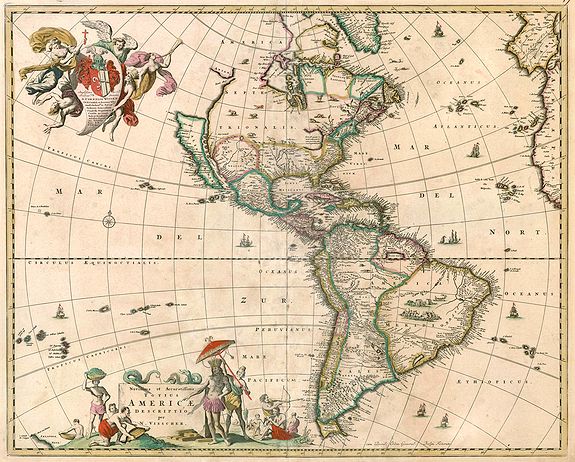VISSCHER, N., Novissima et Accuratissima Totius Americae descriptio., antique map, old maps