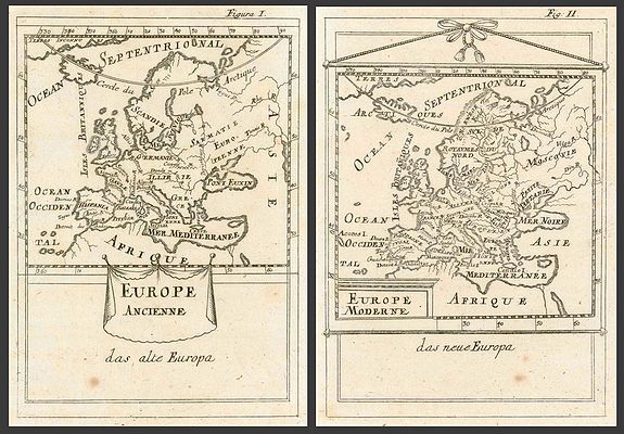 MALLET, A.M., Europe Moderne / Europe Ancienne., antique map, old maps
