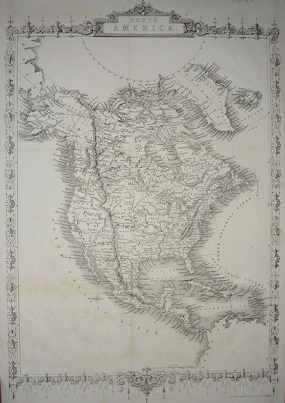 RAPKIN, J., North America., antique map, old maps
