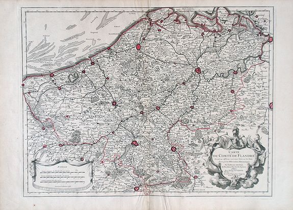 DE L'ISLE, G., Carte du Comte de Flandre., antique map, old maps
