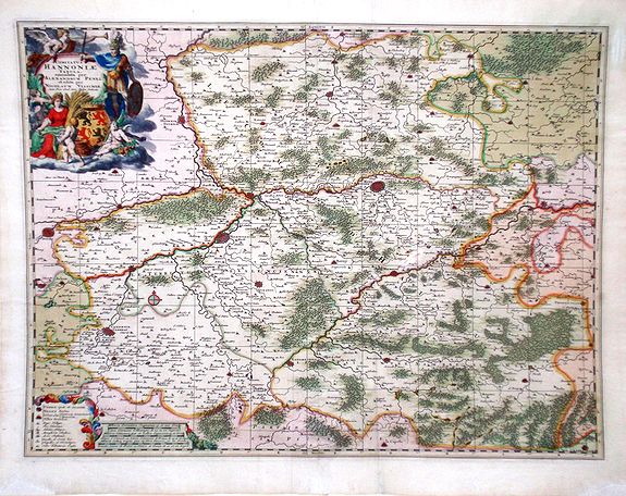 VISSCHER, N., Comitatus Hannonia Tabula., antique map, old maps