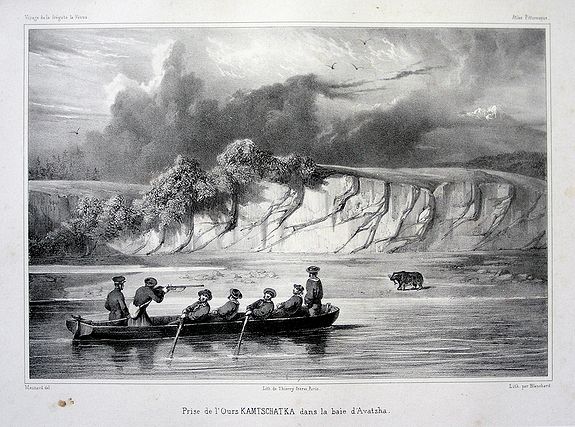 THIERRY, Lot of three lithographs of Kamchatka., antique map, old maps