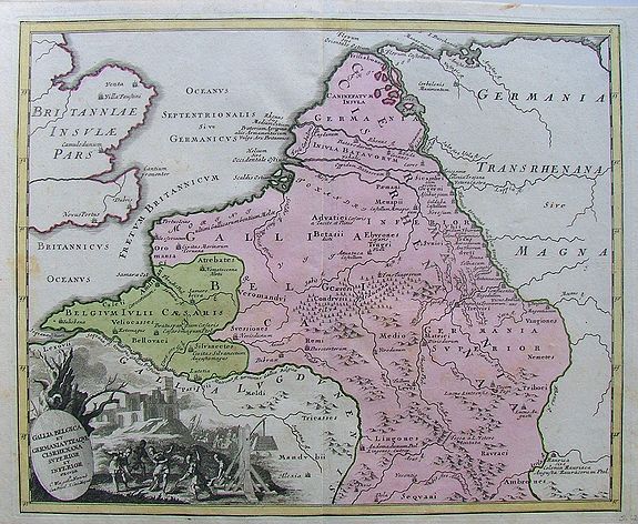 WEIGEL, Christoph (Heirs), Gallia Belgica., antique map, old maps