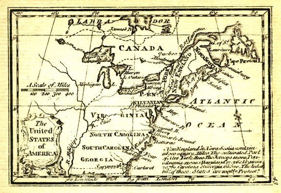 GIBSON, J., The United States of America., antique map, old maps