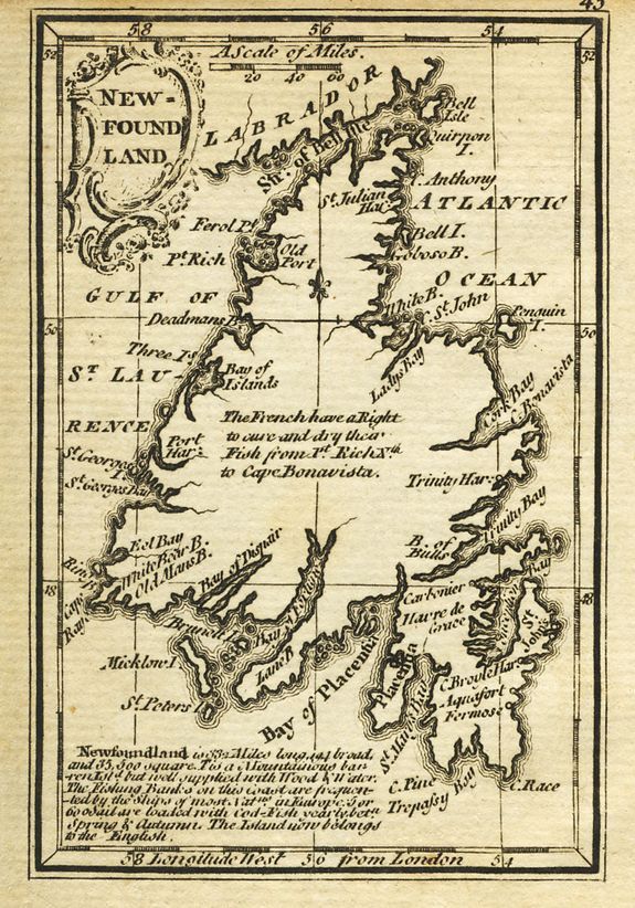 GIBSON, J., New-Found Land., antique map, old maps