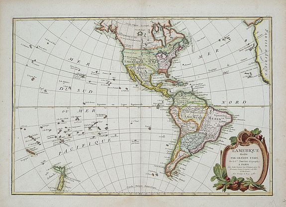 JANVIER, J. / RIZZI-ZANNONIG.A., L'Amerique divisee Par Grand Etats by Jean Janvier., antique map, old maps