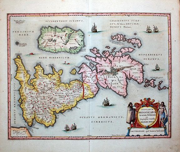 JANSSONIUS, J., Insularum Britannicarum Acurata Delineatio ex Geographicis Conatibus Abraham Ortelii by Jan Jansson 1636 First state, antique map, old maps