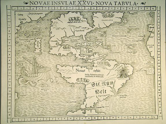 MÜNSTER, S., Novae Insulae XXVI Nova Tabula., antique map, old maps