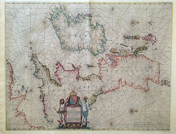 JANSSONIUS, J., Pascaart vant Canaal, Tusschen Engelant en Vrancryck, alsmede ge heel Ierlant en Schotlant., antique map, old maps