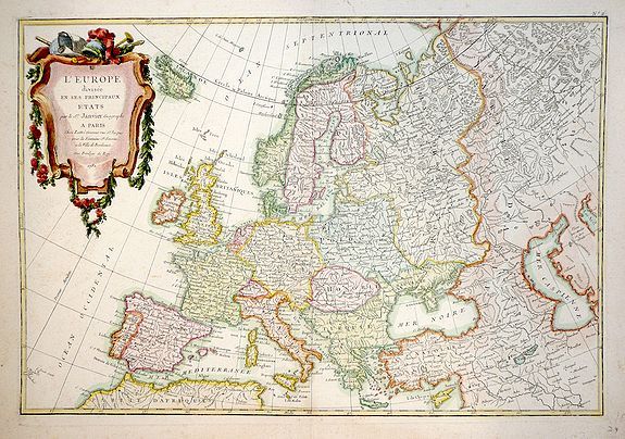 JANVIER, J., L'Europe divisée en ses principaux Etats., antique map, old maps