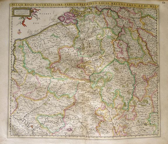 WIT, F. DE, Belgii Regii Accuratissima Tabula Pluribus Locis Recens..., antique map, old maps