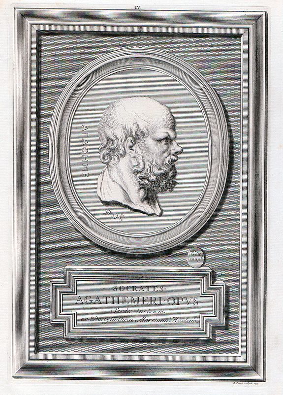 PICART, B., SOCRATES AGATHEMERI . OPUS . Sardae Incisum ex Dactyiotheca Marciana Harlemi . , antique map, old maps