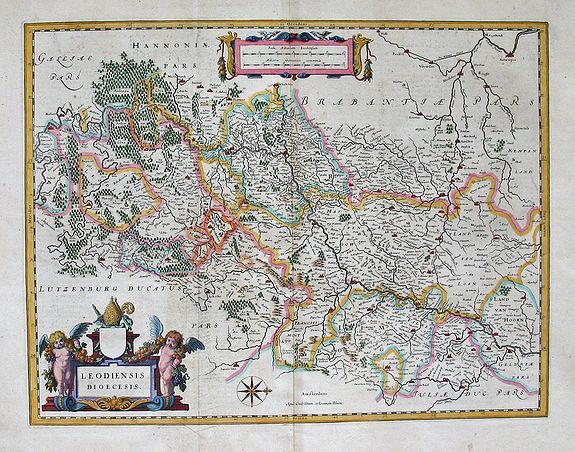 BLAEU, W., Leodiensis Dioecesis., antique map, old maps
